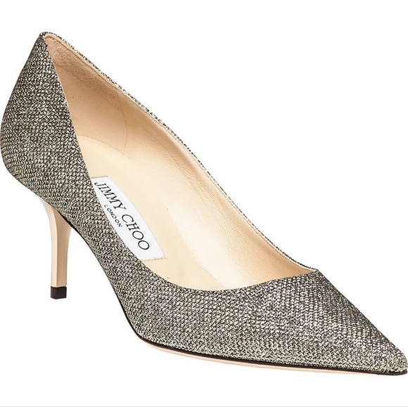 Jimmy Choo Women's Metallic Aurora Bronze Glitter Kitten Heel 38 - Picture 2 of 5